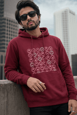 Happy-Go-Lucky Maroon Printed Full Sleeves Unisex Hoodie