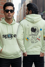 Space Odyssey Seafoam Green Printed Full Sleeves Unisex Hoodie