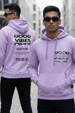 Good Vibes Lavender Printed Full Sleeves Unisex Hoodie