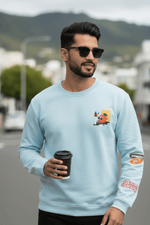 Summer Drink Sky Blue Printed Full Sleeves Unisex Sweatshirt