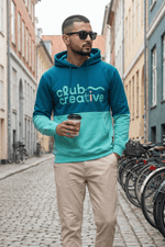 Club Creative Teal & Turquoise Printed Full Sleeves Unisex Hoodie