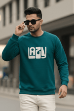 Lazy Bottlegreen Puff Printed Raglan Full Sleeves Unisex Sweatshirt