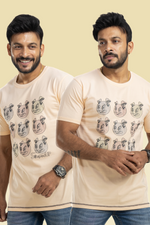 Souped Up Bubble Deep Peach Printed T-Shirt