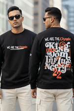 We are the Change Black Printed Full Sleeves Unisex Sweatshirt