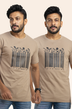 Nature Light Brown Printed T-Shirt