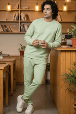 Dapper Tranquil Seafoam Green Cotton Sweatshirt & Joggers Co-Ord Set