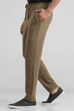 Haven Dark Olive Waffle Knit Regular Fit Pants