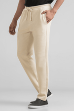Haven Light Beige Waffle Knit Regular Fit Pants