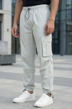 Nomad Light Grey Cotton Air Cargo Pants