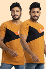 Cut & Sew Almond Printed T-Shirt