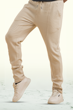 Ethereal Beige Waffle Full Length Joggers