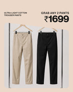 Pure Comfort Ultra-Light Trouser Pants – Black & Beige Combo