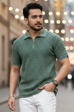Apex Forest Green Half Sleeves Polo T-Shirts