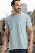 Men's Solid Basic Smoke Blue T-Shirt