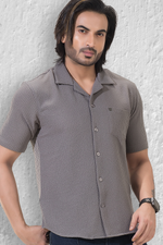 Sublime Solid Grey Half Sleeves Shirt