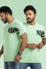 Summer Mint Green 4 Way Stretch Printed T-Shirt