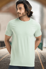 Men's Solid Basic Light Sea Green T-Shirt
