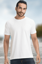 Men's Solid Basic White T-Shirt