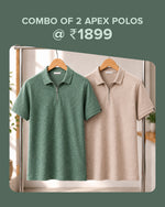 Apex 2 Color Combo Polo T-Shirts - Forest Green & Sand