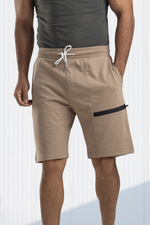 Serene Light Brown Men's Cotton Shorts