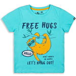 Hanging Bear Electric Blue Printed Boys T-Shirt 2-8 Yrs