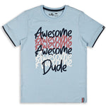 Awesome Dude Sky Blue Printed Boys T-Shirt 8-14 Yrs