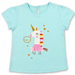 I Am Unicorn Aqua Printed Girls Top 2-8 Yrs