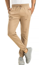 Men's Casual Cotton Beige Joggers