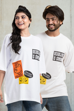 Procrastinator White Unisex Oversized Printed T-Shirt