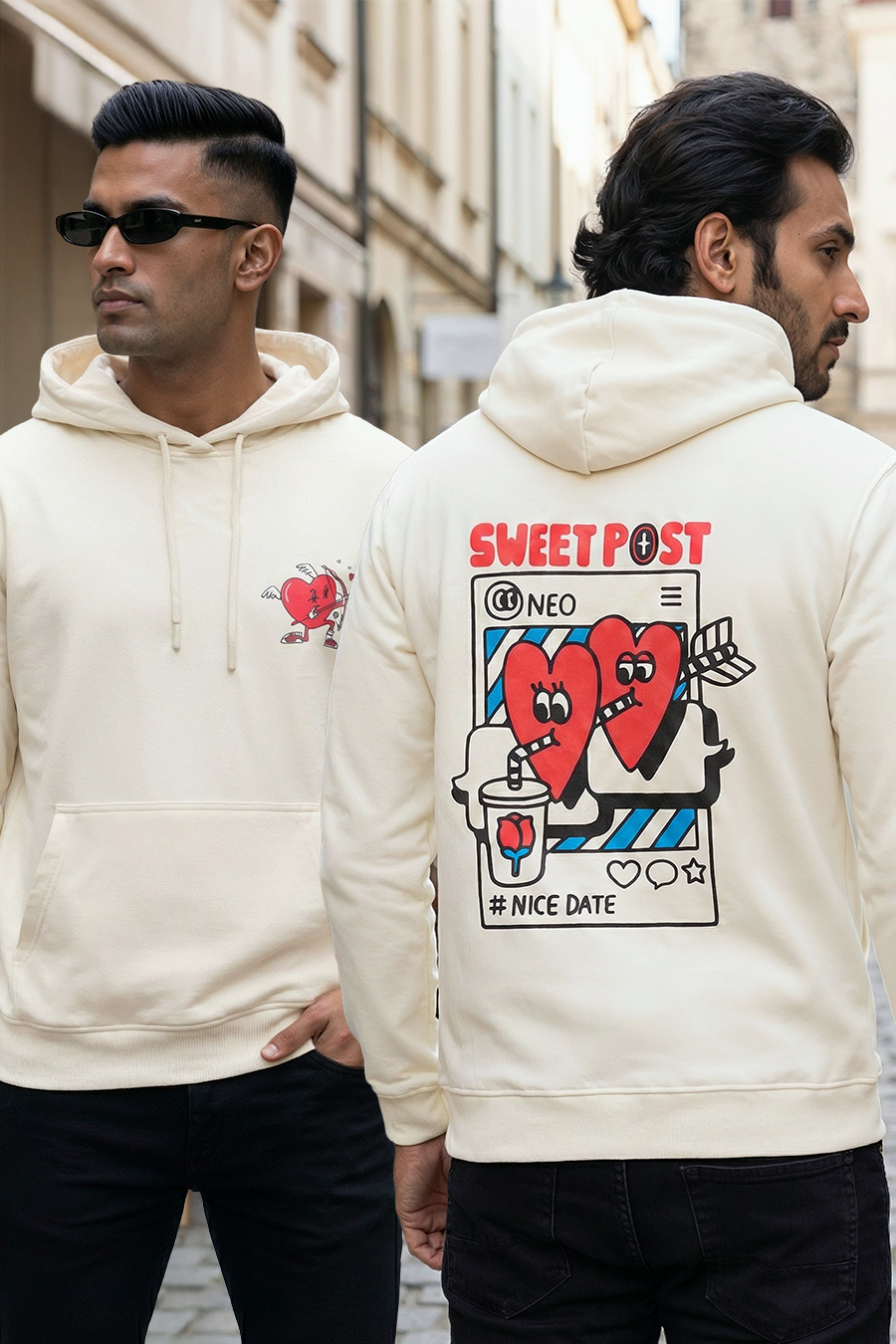 Sweet Date Cannoli Cream Printed Full Sleeves Unisex Hoodie
