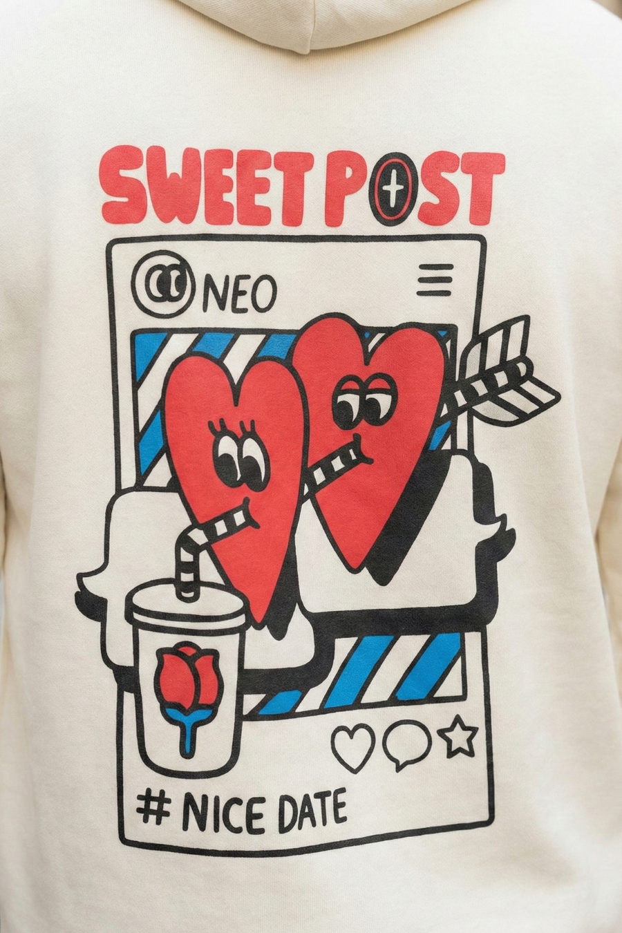 Sweet Date Cannoli Cream Printed Full Sleeves Unisex Hoodie