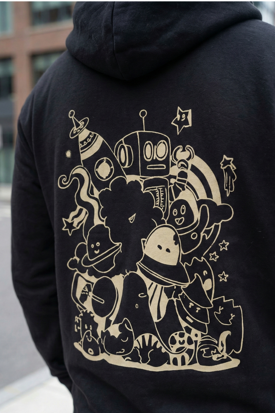 Astro Mania Black Printed Full Sleeves Unisex Hoodie
