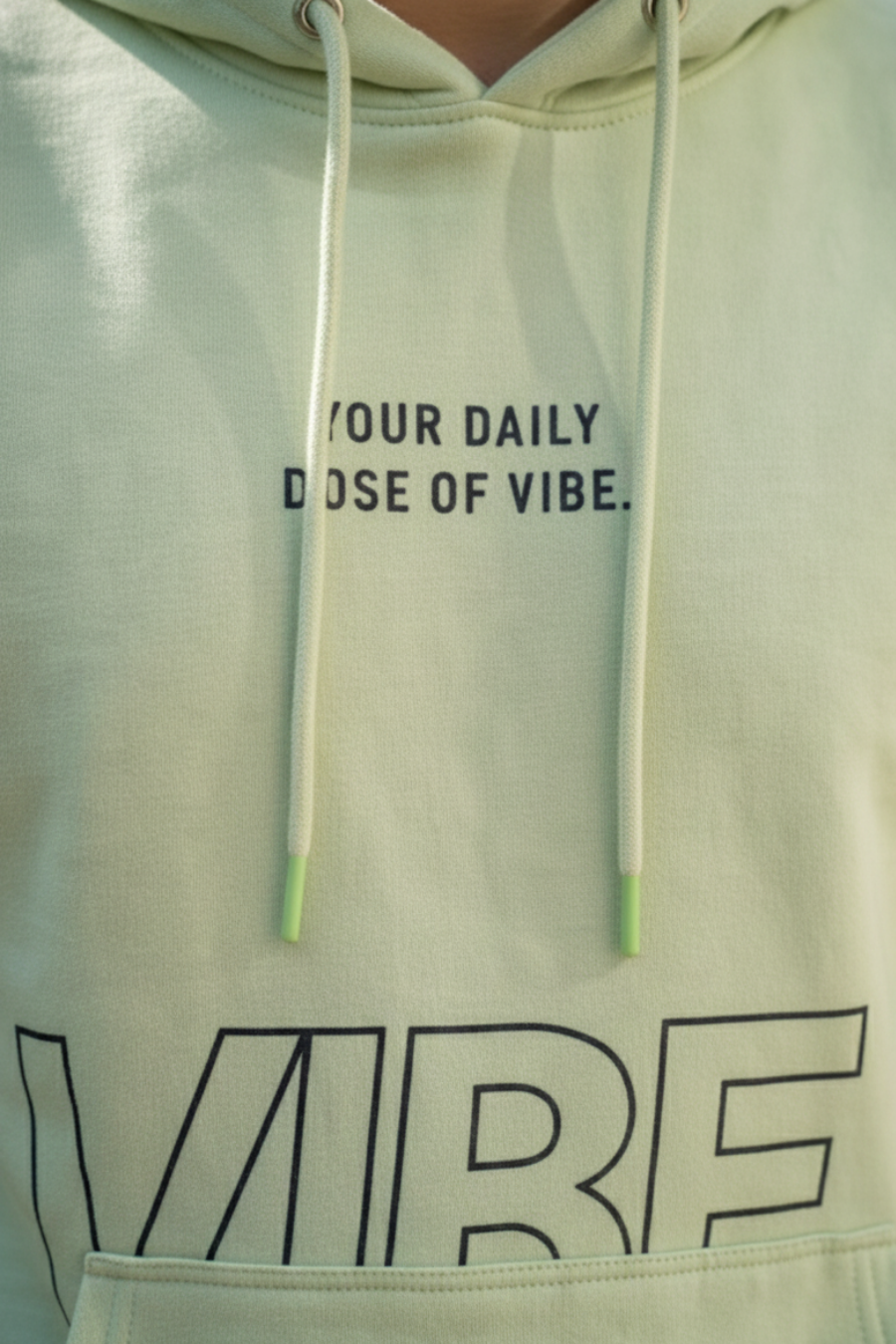 Daily Dose of Vibe Seafoam Green Printed Full Sleeves Unisex Hoodie