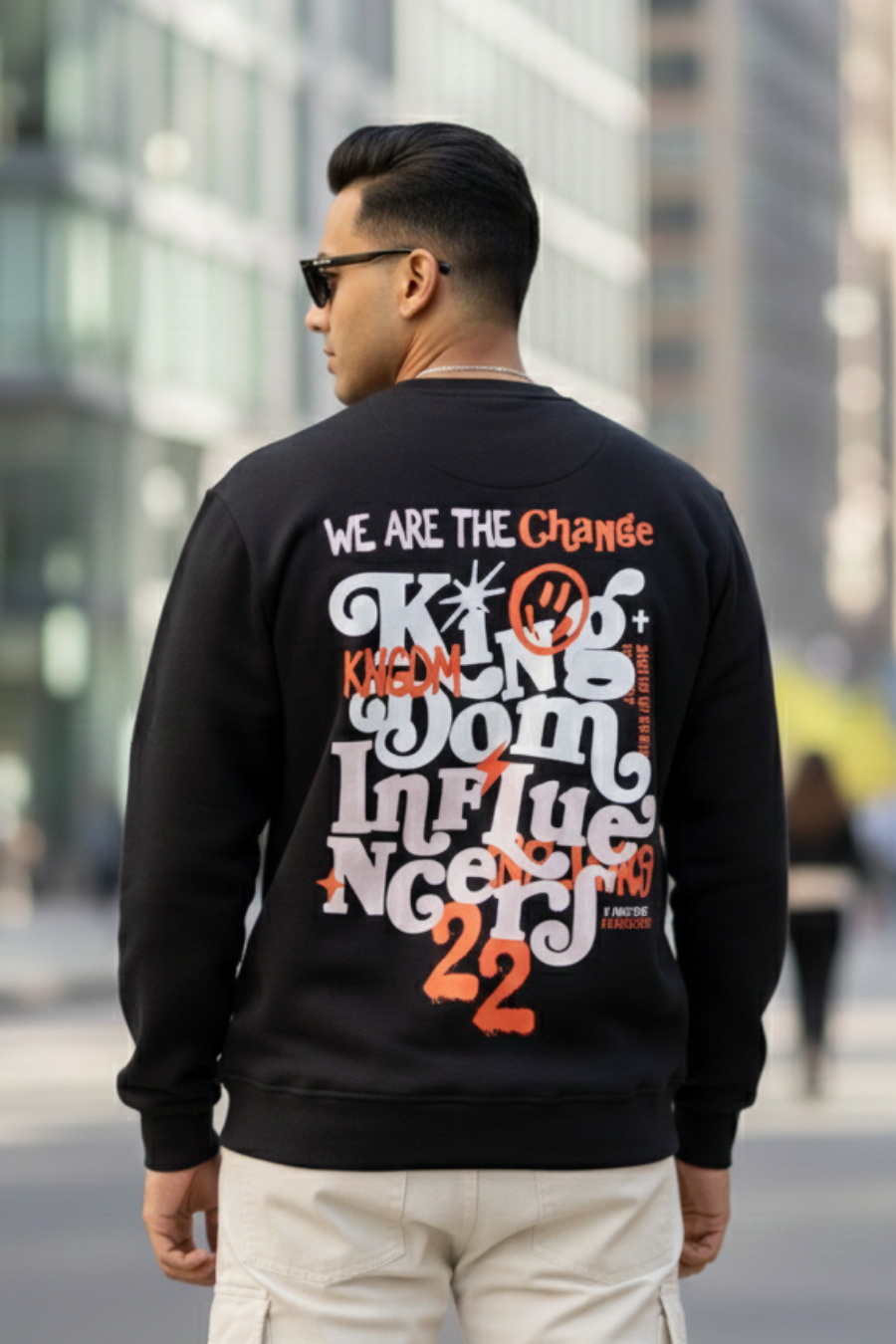 We are the Change Black Printed Full Sleeves Unisex Sweatshirt