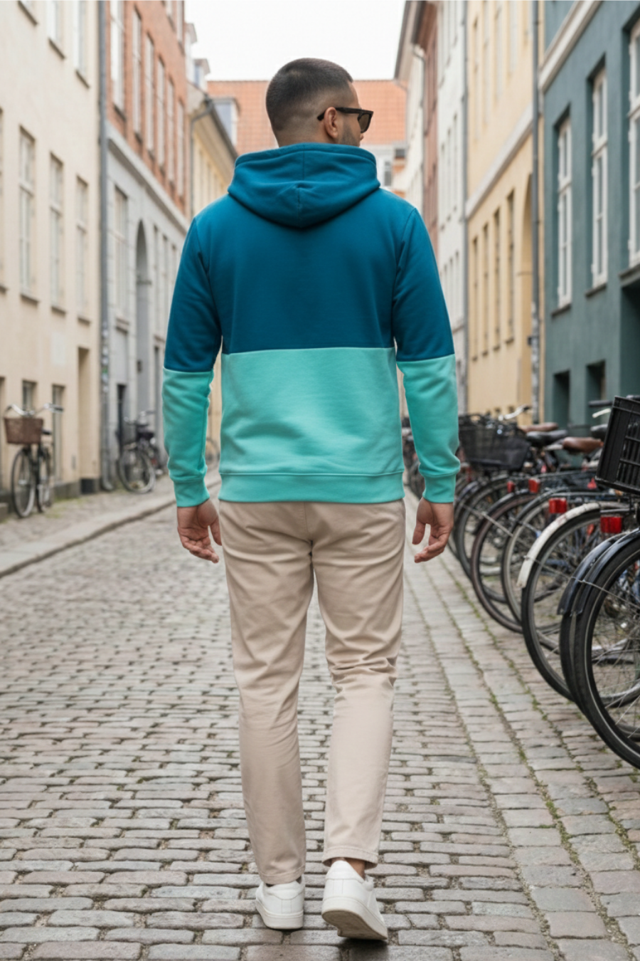 Club Creative Teal & Turquoise Printed Full Sleeves Unisex Hoodie