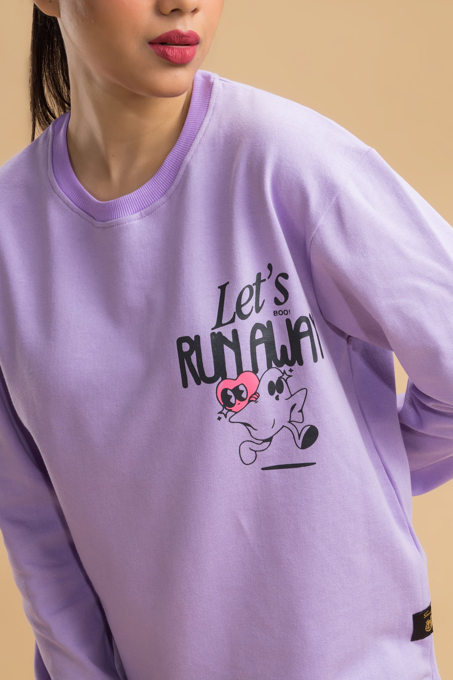 Run Away Lavender Printed Full Sleeves Unisex Sweatshirt