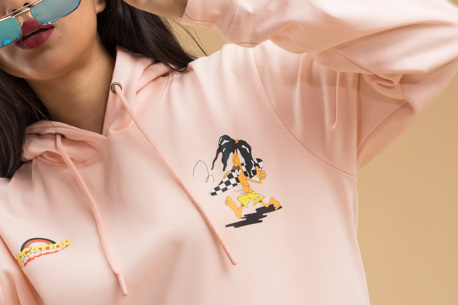 Vacay Peach Printed Full Sleeves Unisex Hoodie