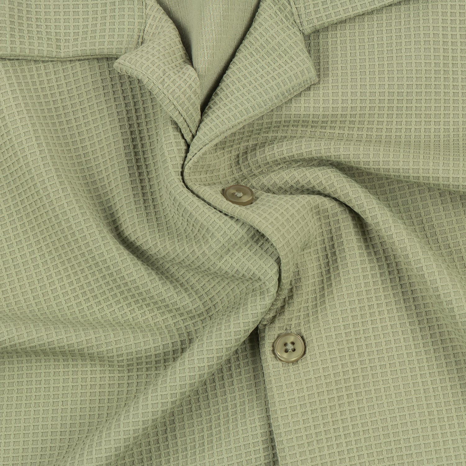 Radiant Revelry Solid Light Olive Cuban Collared Half Shirt