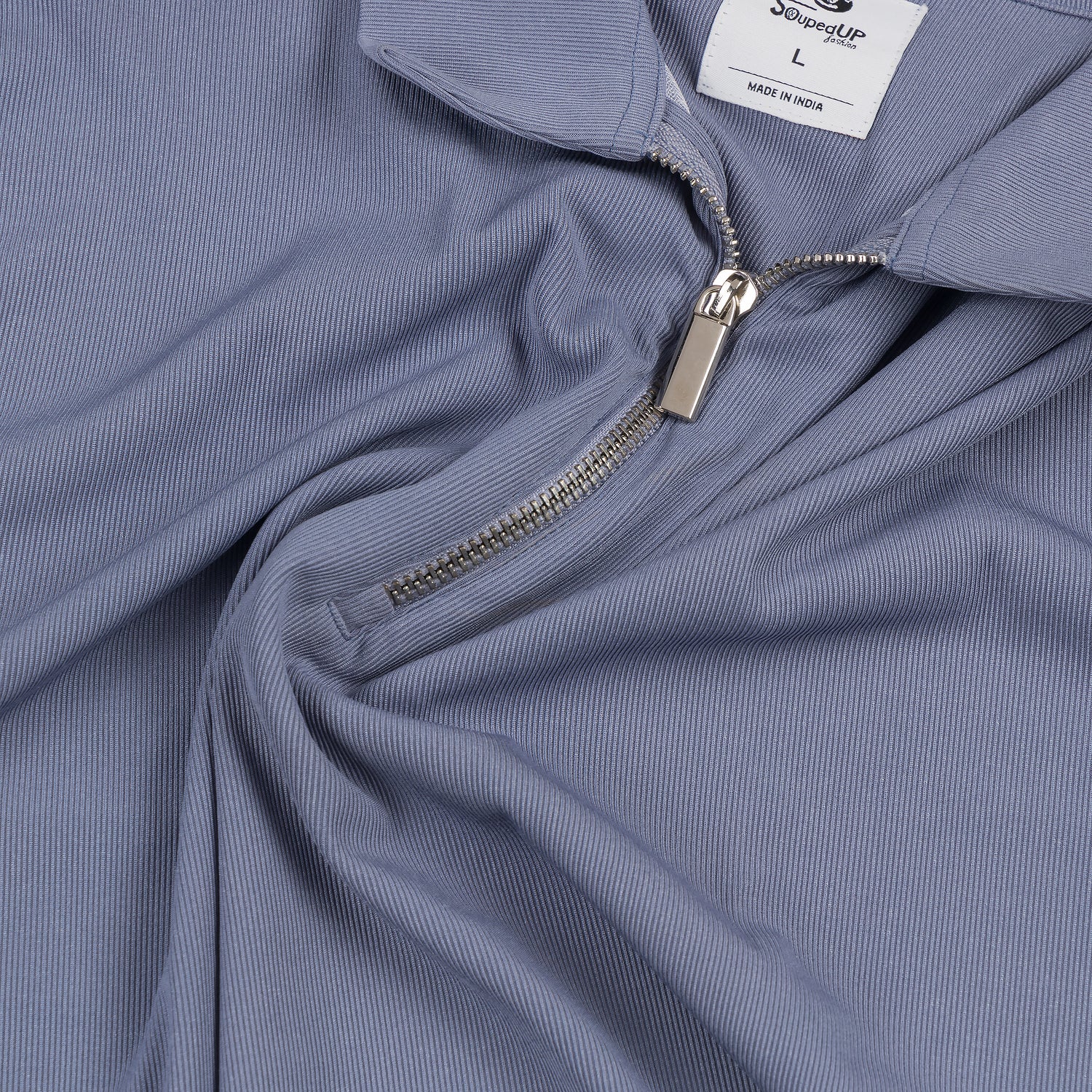 Opulent Solid Steel Blue Half Sleeves Polo T-shirt