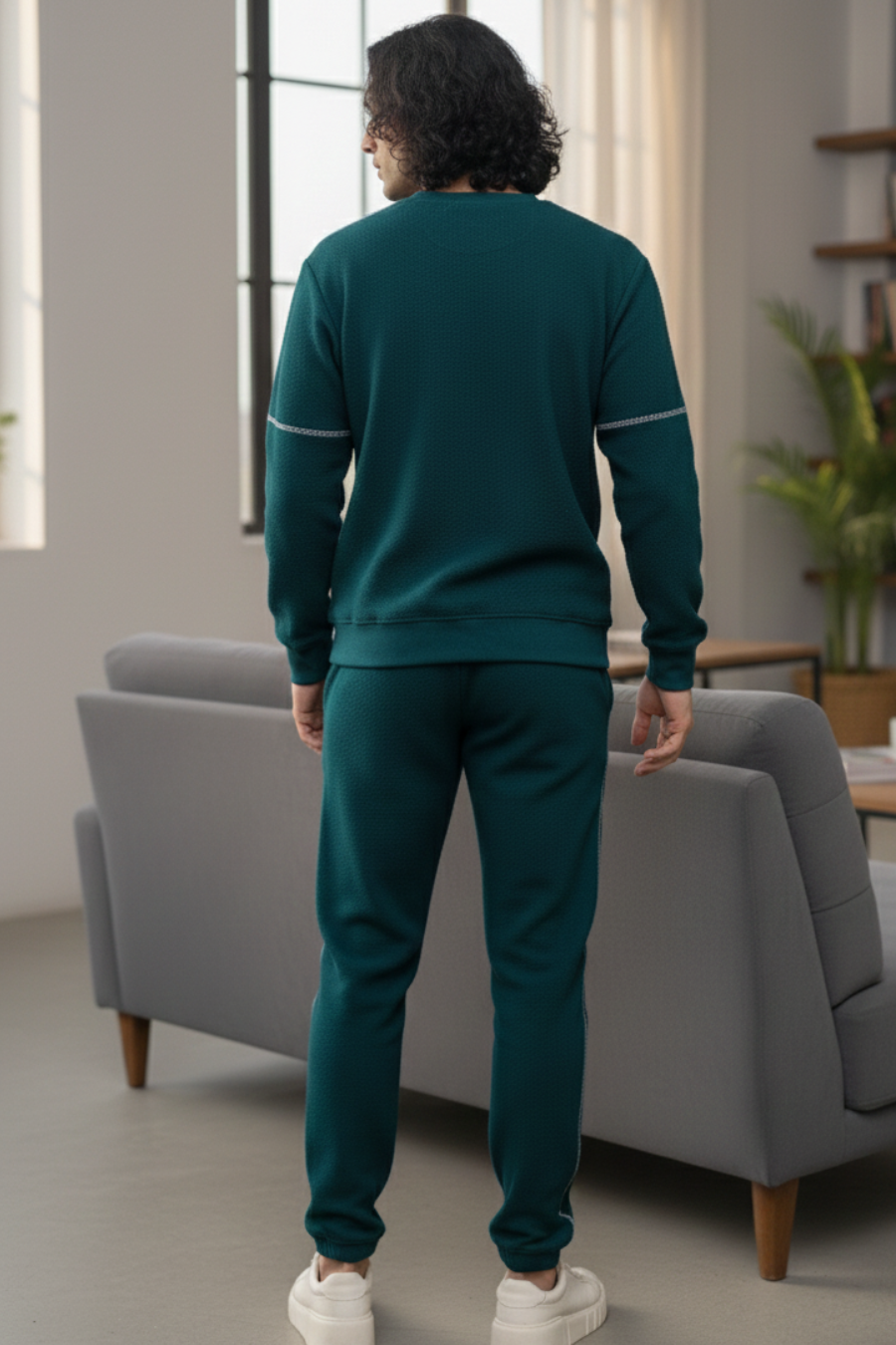 Vogue Verve Bottlegreen Cotton Sweatshirt & Joggers Co-Ord Set