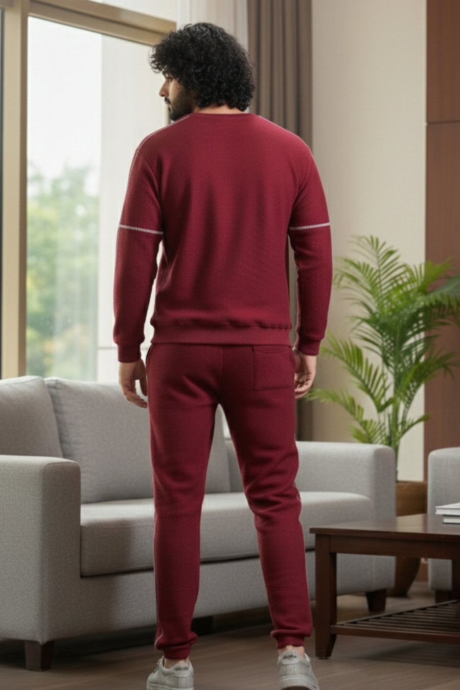 Vogue Verve Maroon Cotton Sweatshirt & Joggers Co-Ord Set