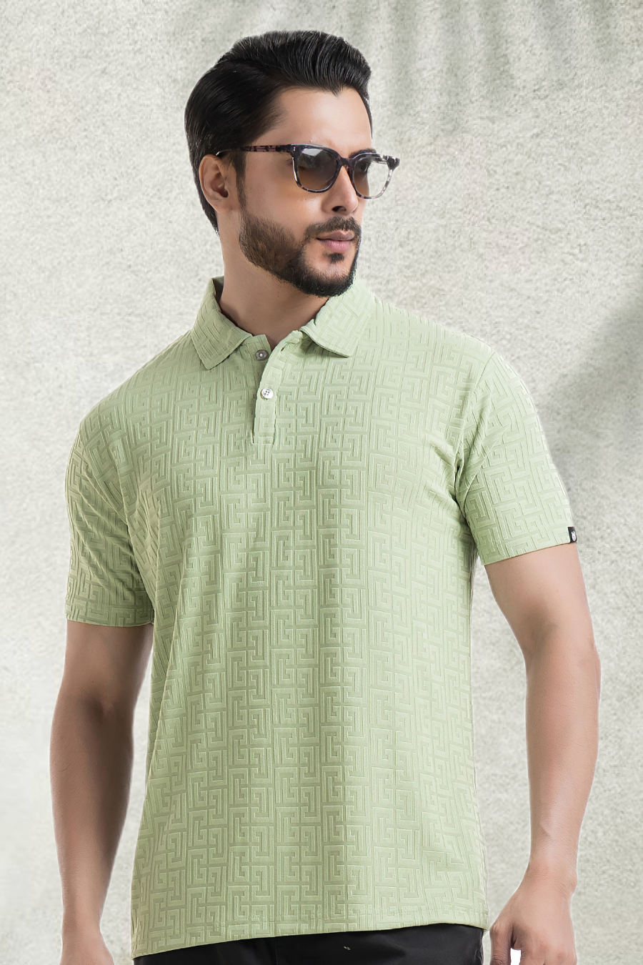 Monarch Light Olive Half Sleeves Structured Polo T-Shirts