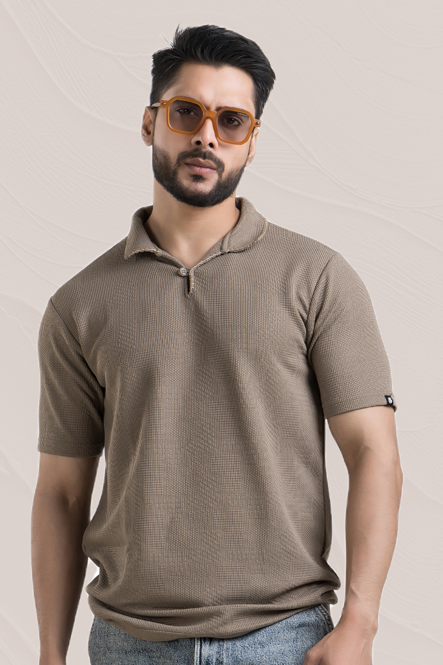 Regalia Khaki Embroidery Polo T-Shirt