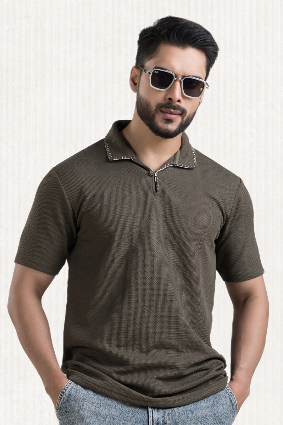 Regalia Dark Olive Embroidery Polo T-Shirt