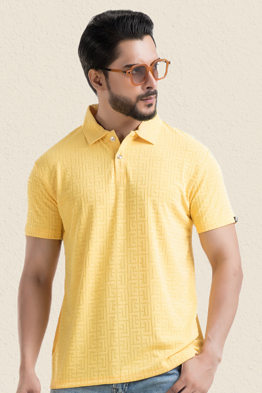 Monarch Yellow Half Sleeves Structured Polo T-Shirts