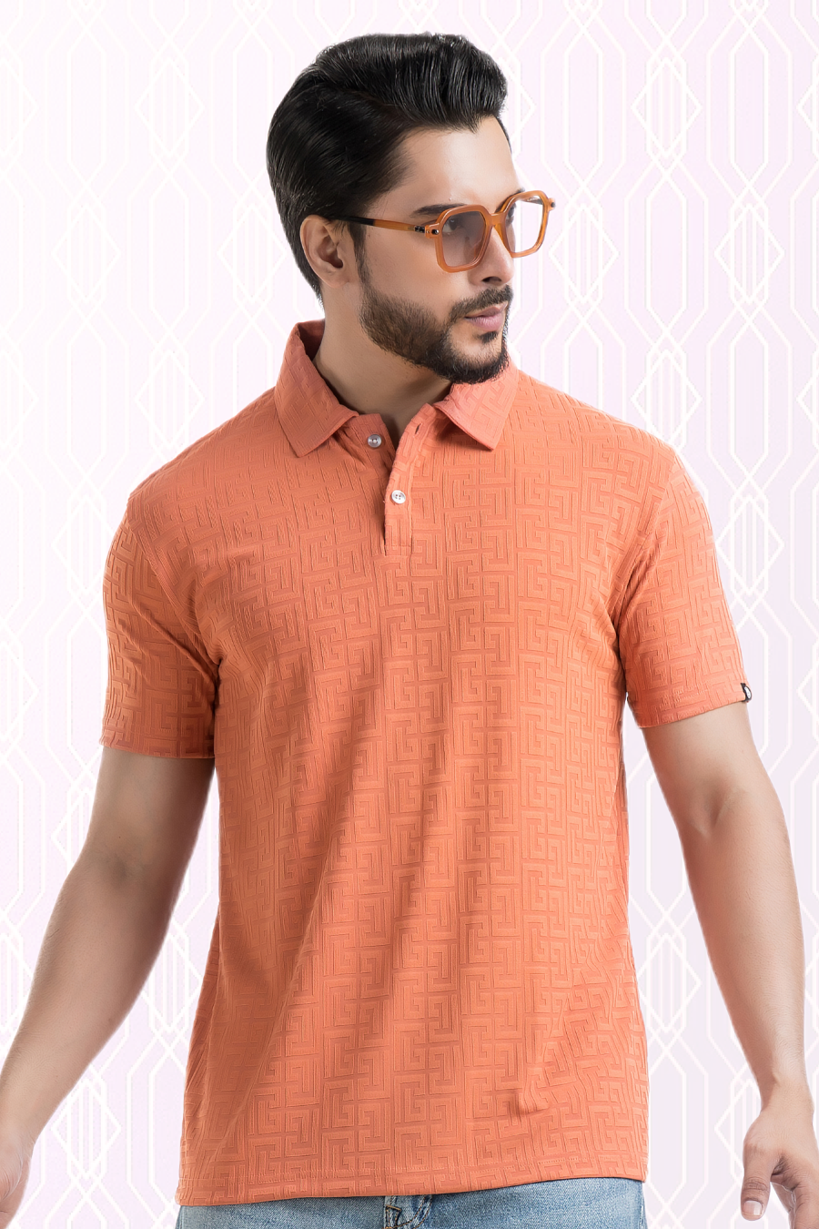 Monarch Rust Half Sleeves Structured Polo T-Shirts