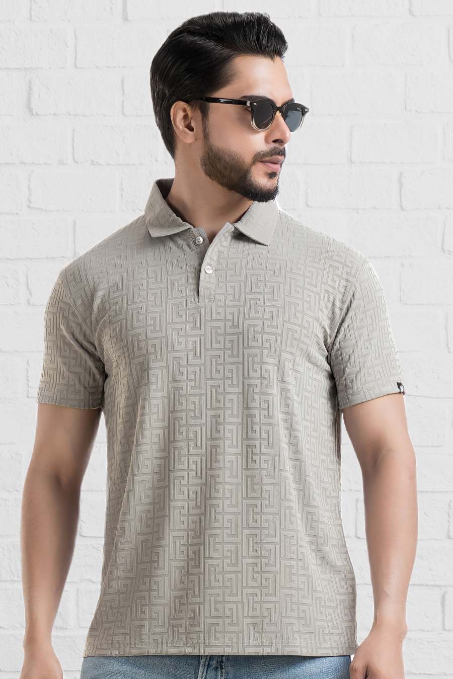 Monarch Light Grey Half Sleeves Structured Polo T-Shirts