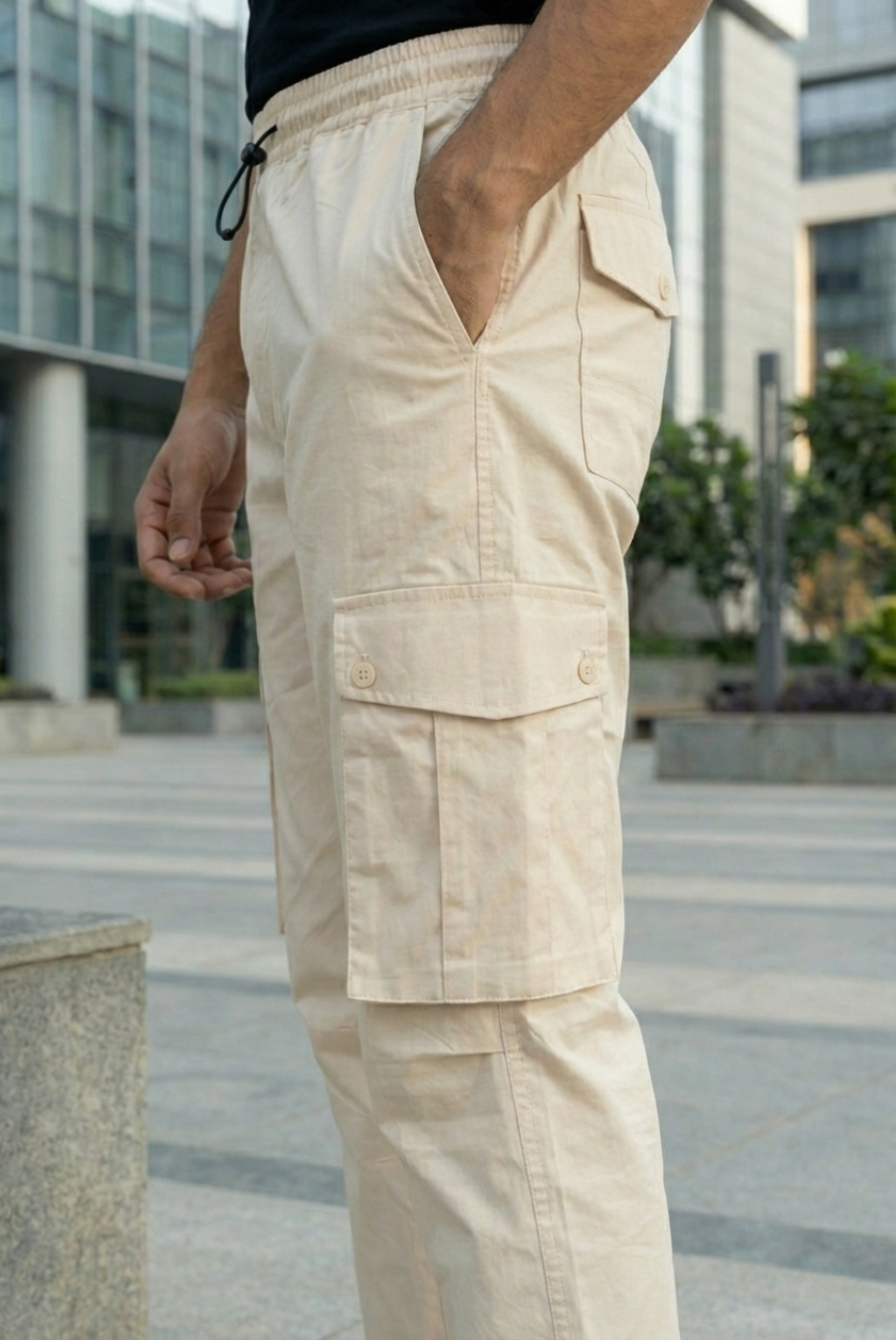 Nomad Cream Cotton Air Cargo Pants