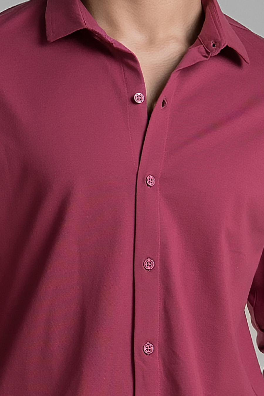 Signature Sangria Solid Mercerised Piqué Cotton Shirt