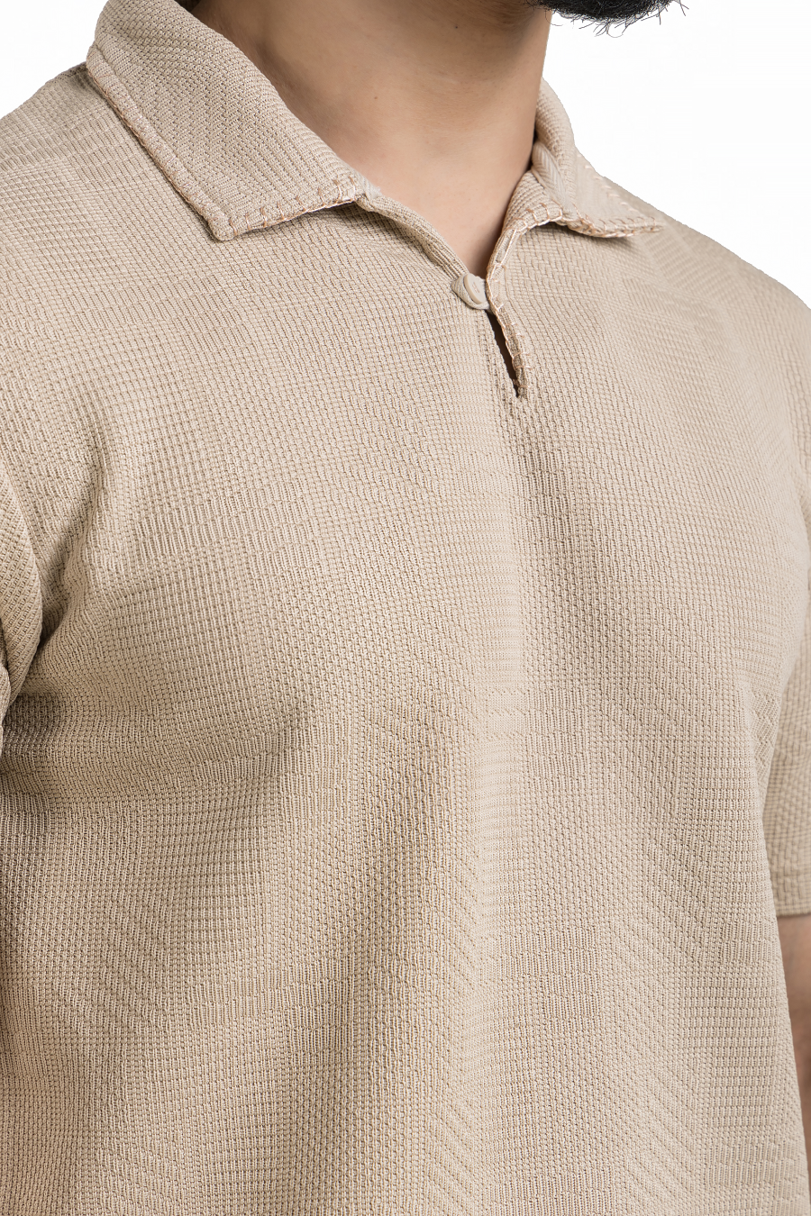 Regalia Beige Embroidery Polo T-Shirt